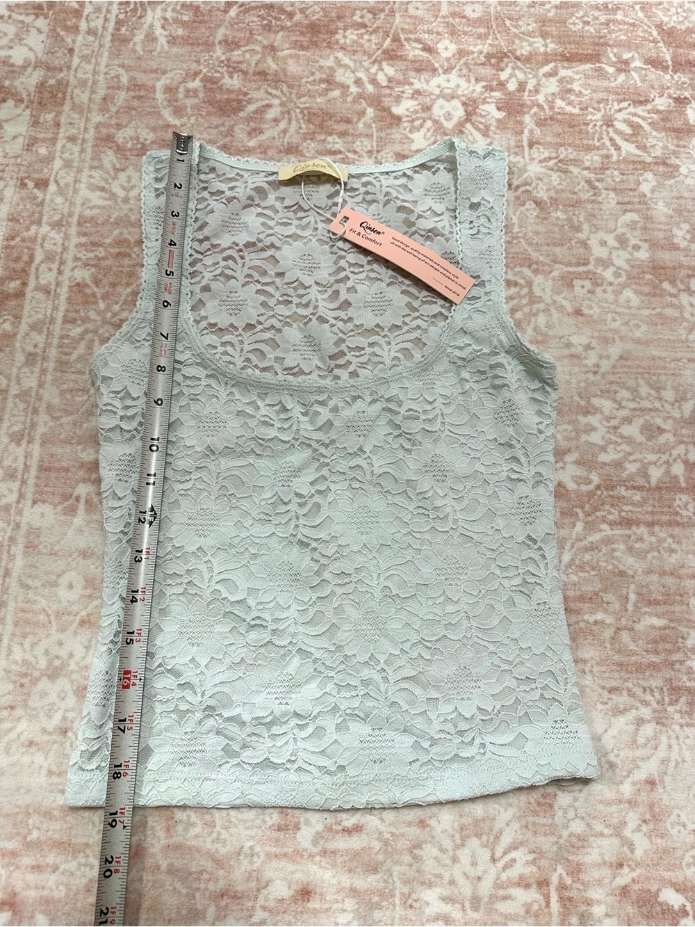 NWT 🩵 Y2K Baby Blue Lace Square-Neck Tank Top - Picture 6 of 8